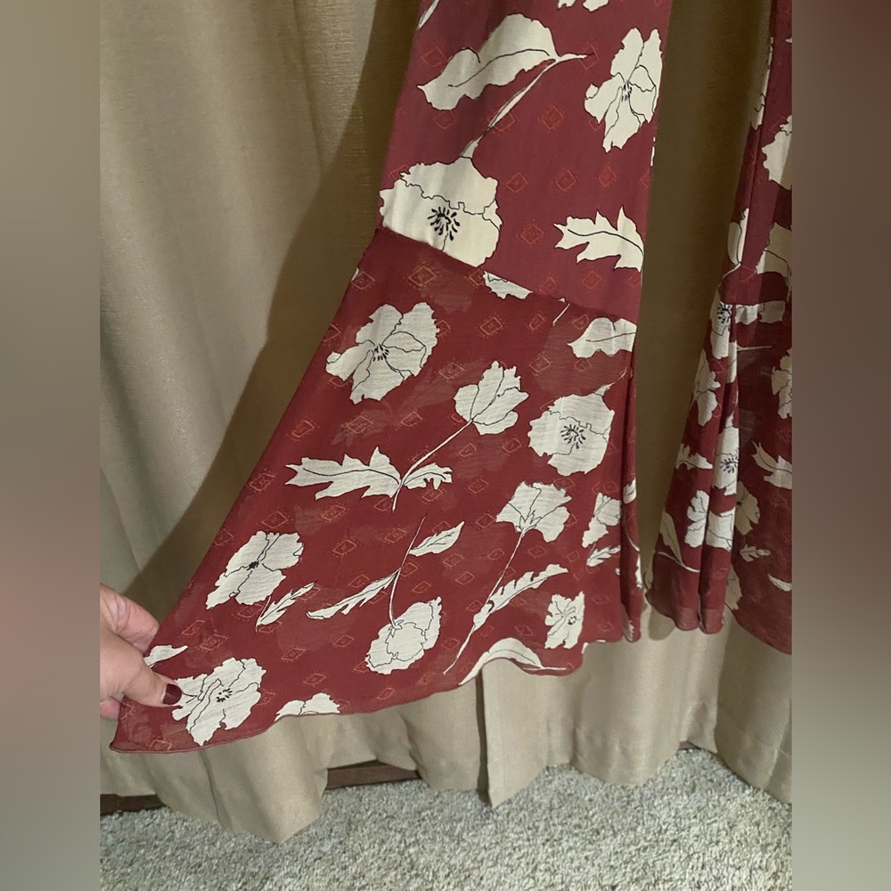 NWOT Free People Austyn Floral Ruffle Flare Leg Jumpsuit - Picture 8 of 14